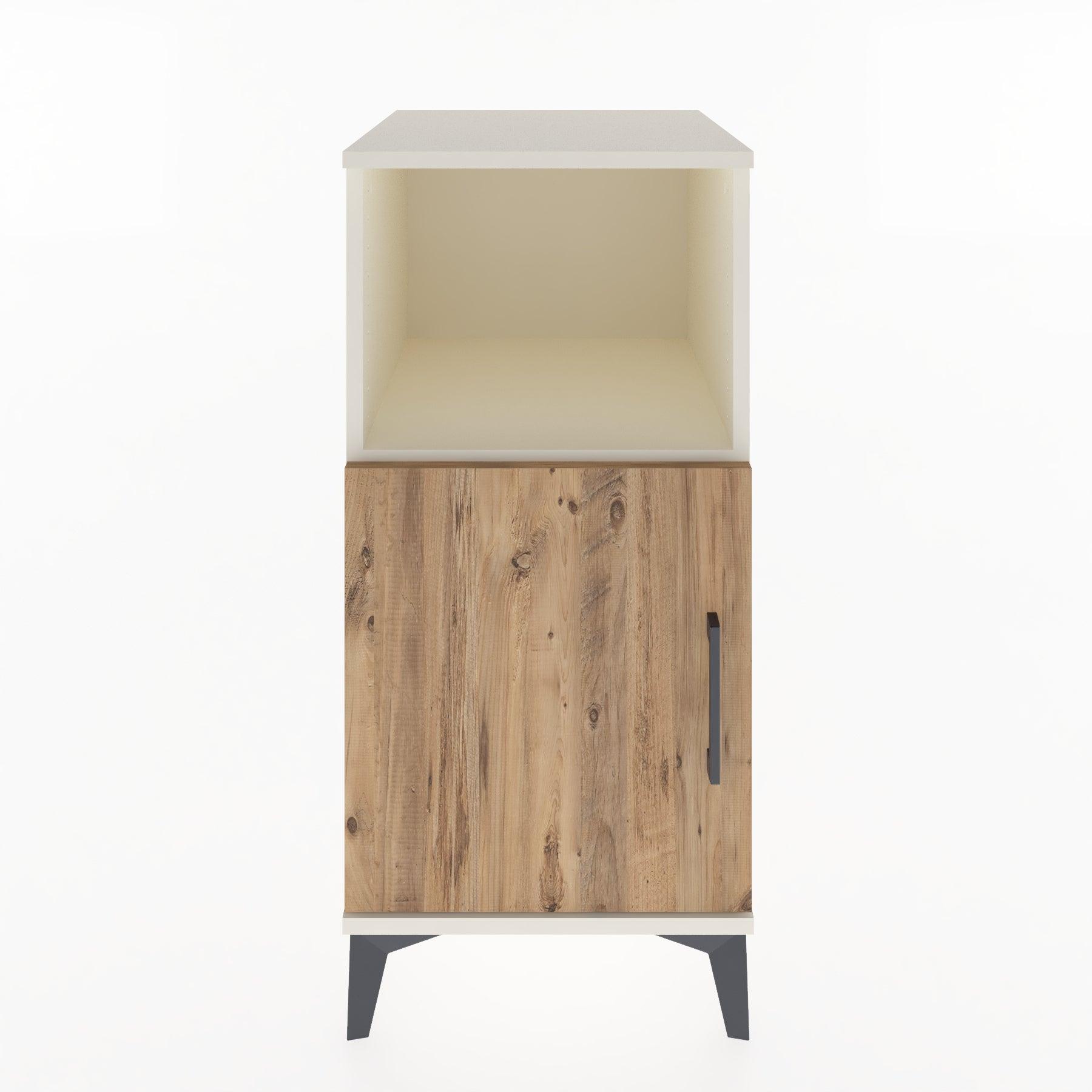 Woodntry Modular Nightstand Moonstone 44x44x84 cm with Cover and Shelf KR34-1