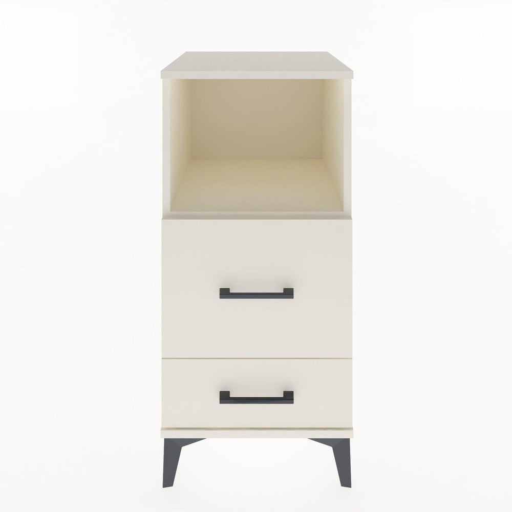 Woodntry Modular Nightstand Moonstone 44x44x84 cm with Drawer and Shelf CR12-1