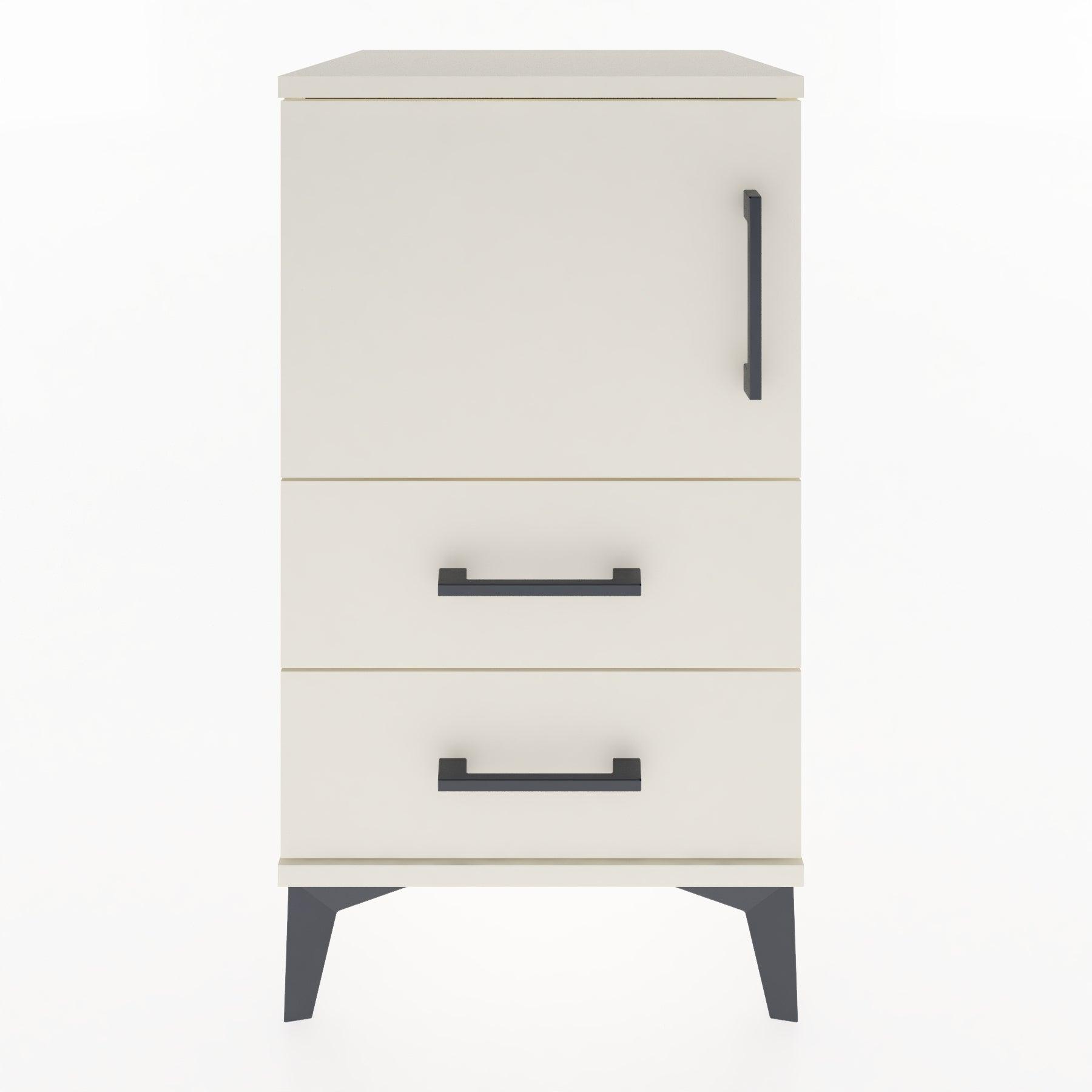 Woodntry Modular Nightstand Moonstone 44x44x68 cm with Cover and Drawer KC12-1