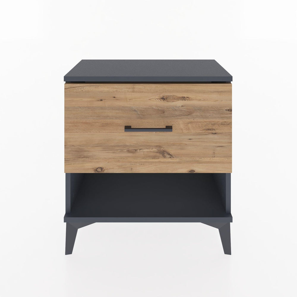 Woodntry Modular Nightstand Anthracite 60x30x52 cm with Drawers and Shelves CR12-2