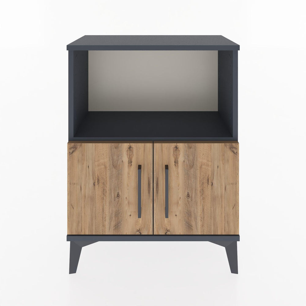 Woodntry Modüler Komodin Antrasit 60x30x68 cm Kapaklı ve Raflı KR12-2