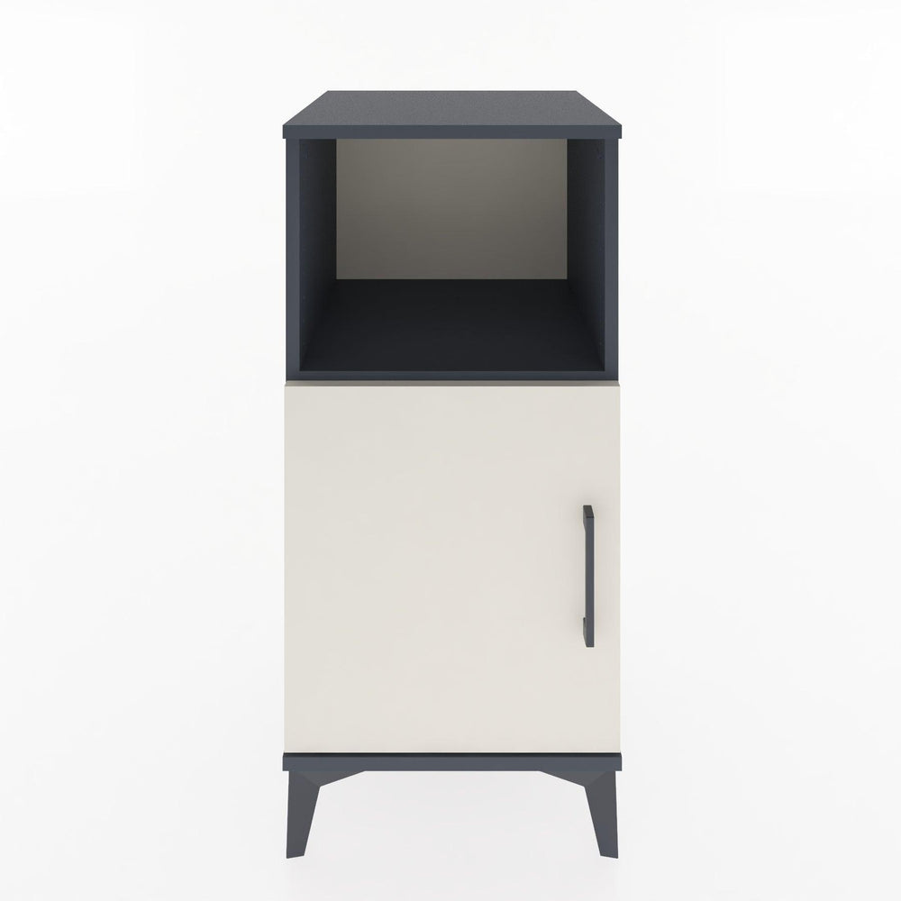 Woodntry Modular Nightstand Anthracite 44x44x84 cm with Cover and Shelf KR34-2