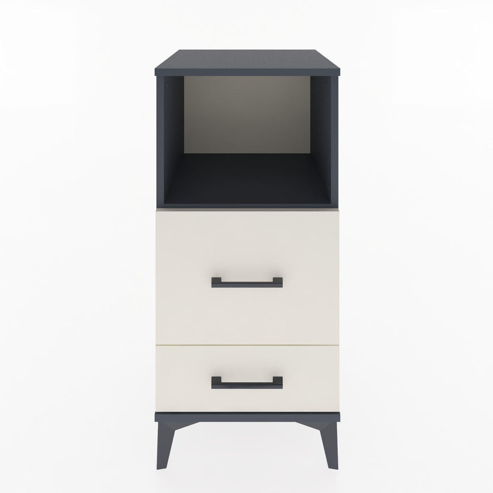 Woodntry Modular Nightstand Anthracite 44x44x84 cm with Drawers and Shelves CR12-2