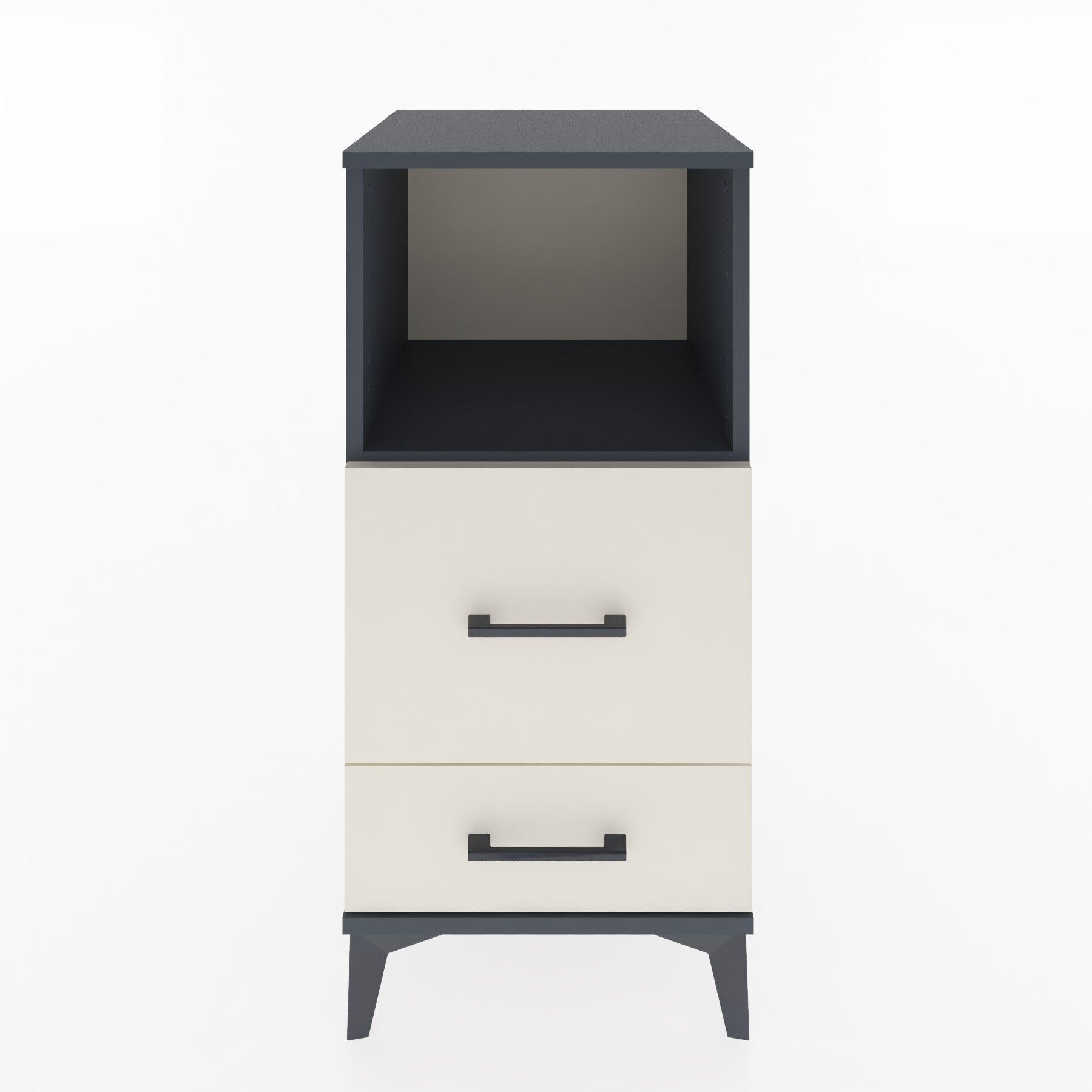 Woodntry Modular Nightstand Anthracite 44x44x84 cm with Drawers and Shelves CR12-2
