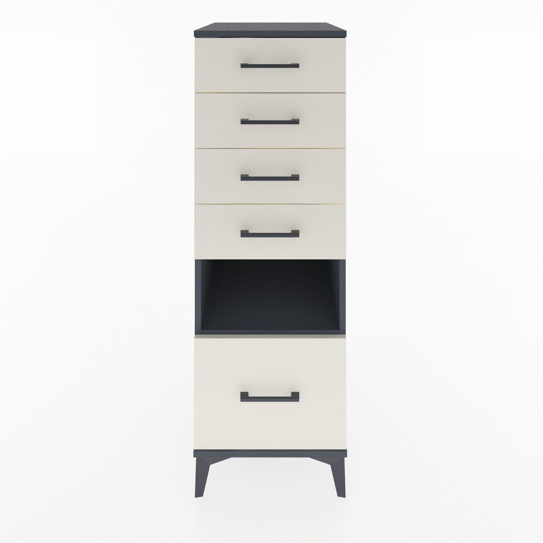 Woodntry Modular Cabinet Anthracite 44x30x122 cm with Drawers and Shelves CR12-2
