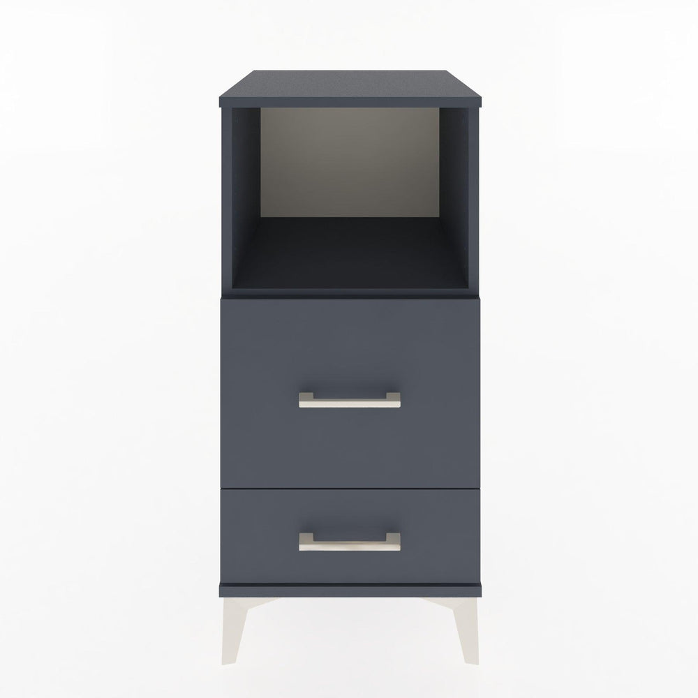 Woodntry Modular Nightstand Anthracite 44x44x84 cm with Drawers and Shelves CR12-2