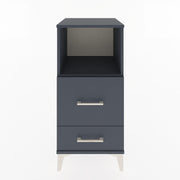 Woodntry Modular Nightstand Anthracite 44x44x84 cm with Drawers and Shelves CR12-2