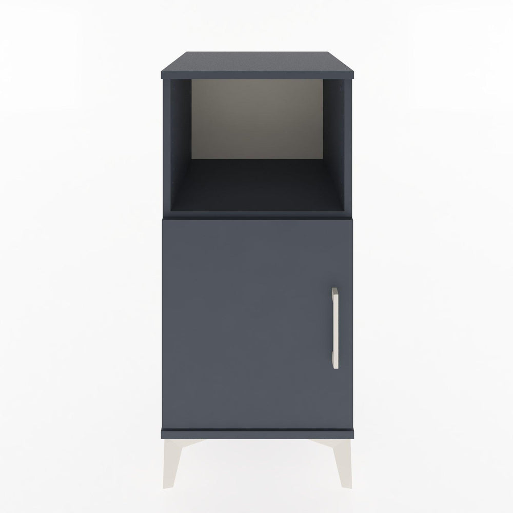 Woodntry Modular Nightstand Anthracite 44x44x84 cm with Cover and Shelf KR34-2