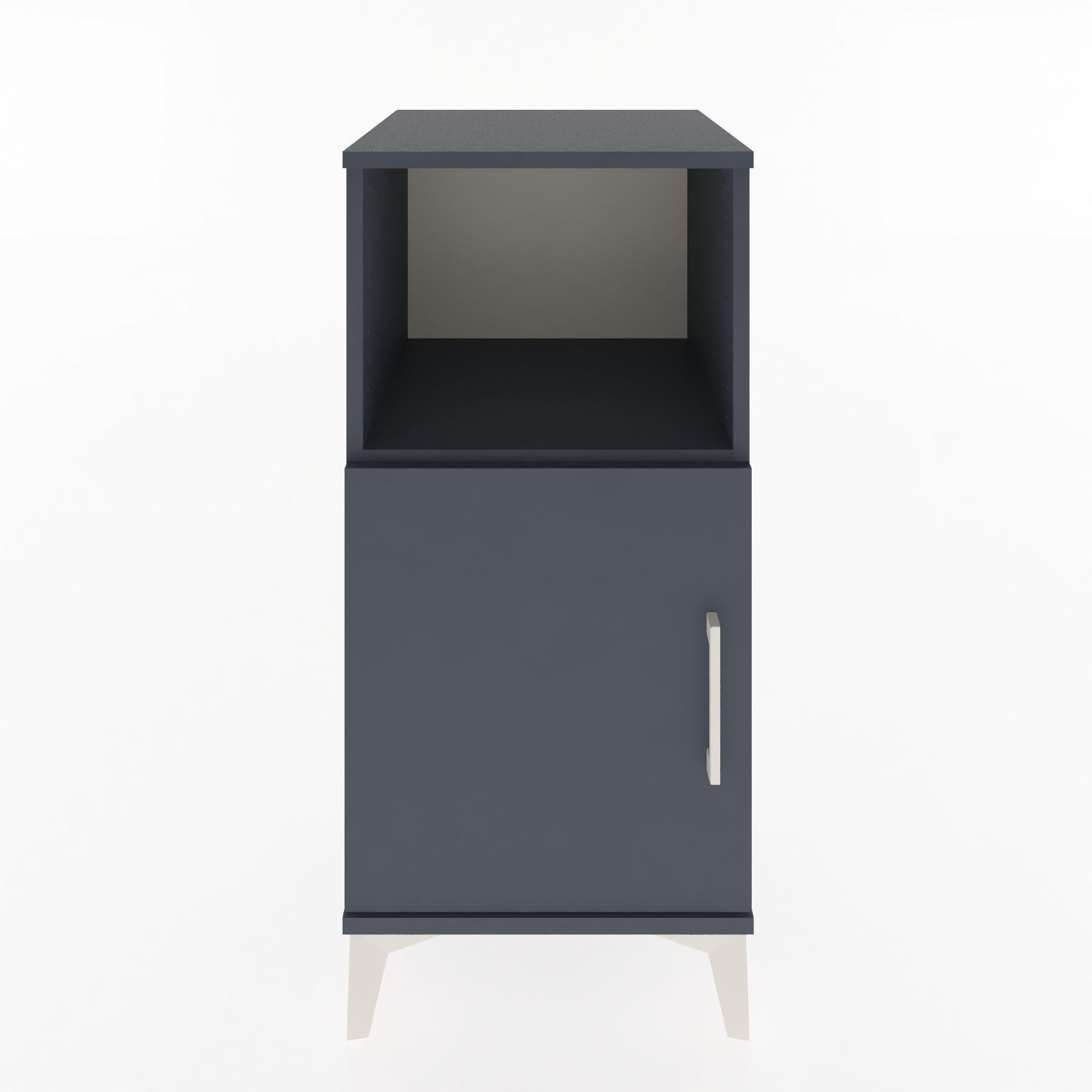 Woodntry Modular Nightstand Anthracite 44x44x84 cm with Cover and Shelf KR34-2
