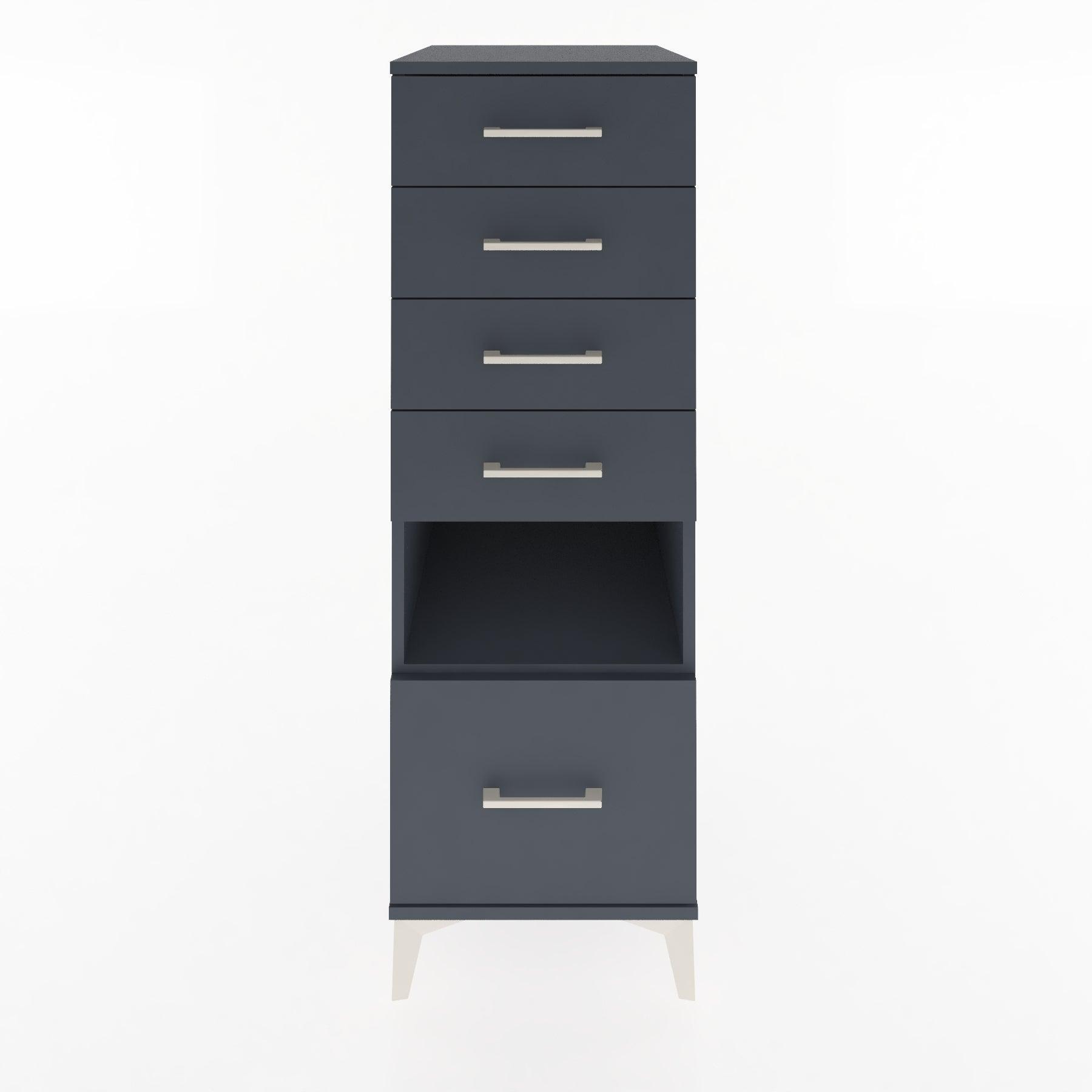 Woodntry Modular Cabinet Anthracite 44x30x122 cm with Drawers and Shelves CR12-2
