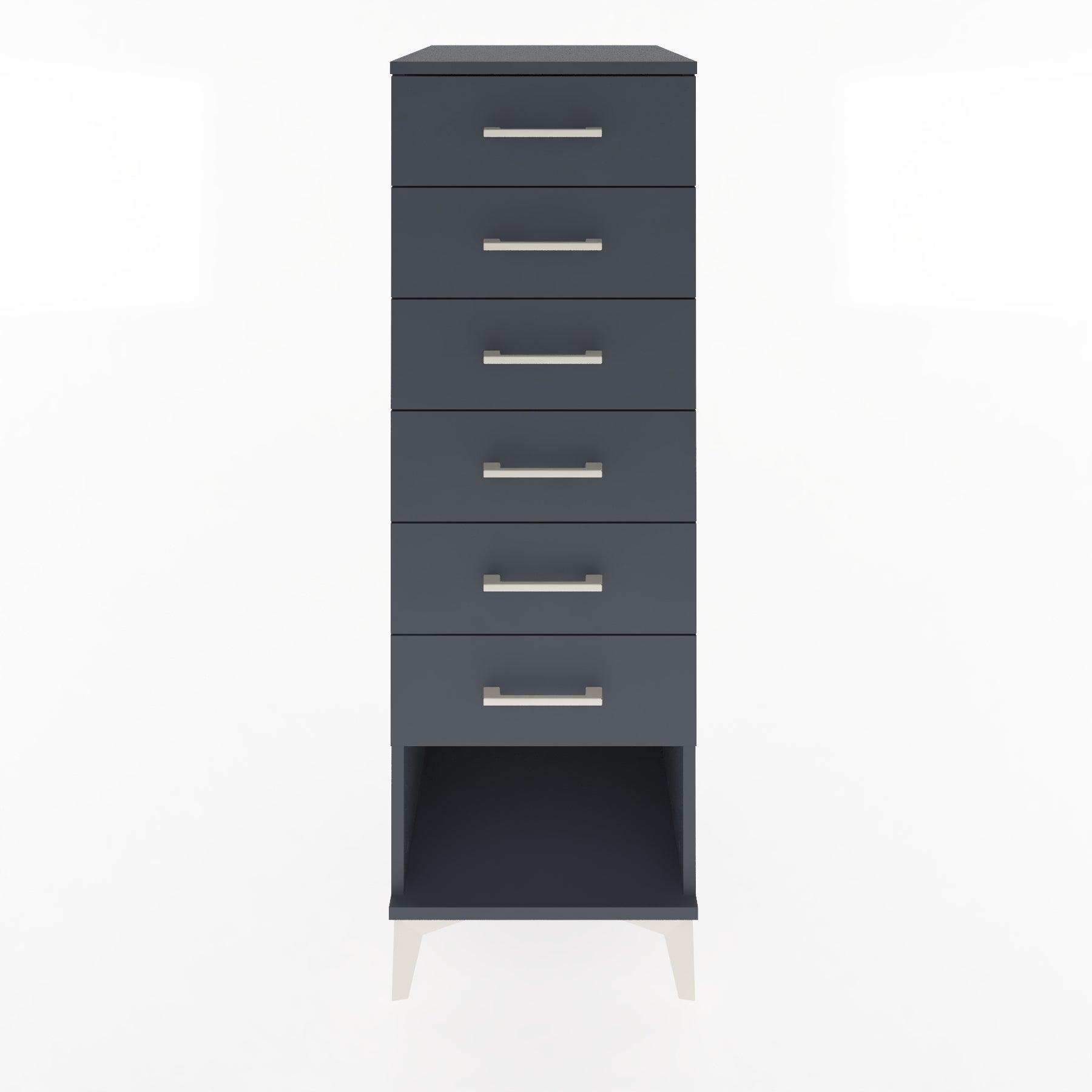 Woodntry Modular Cabinet Anthracite 44x30x122 cm with Doors and Drawers KC62-2