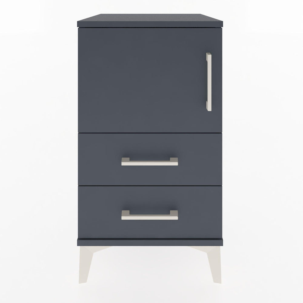 Woodntry Modular Nightstand Anthracite 44x44x68 cm with Cover and Drawer KC12-2
