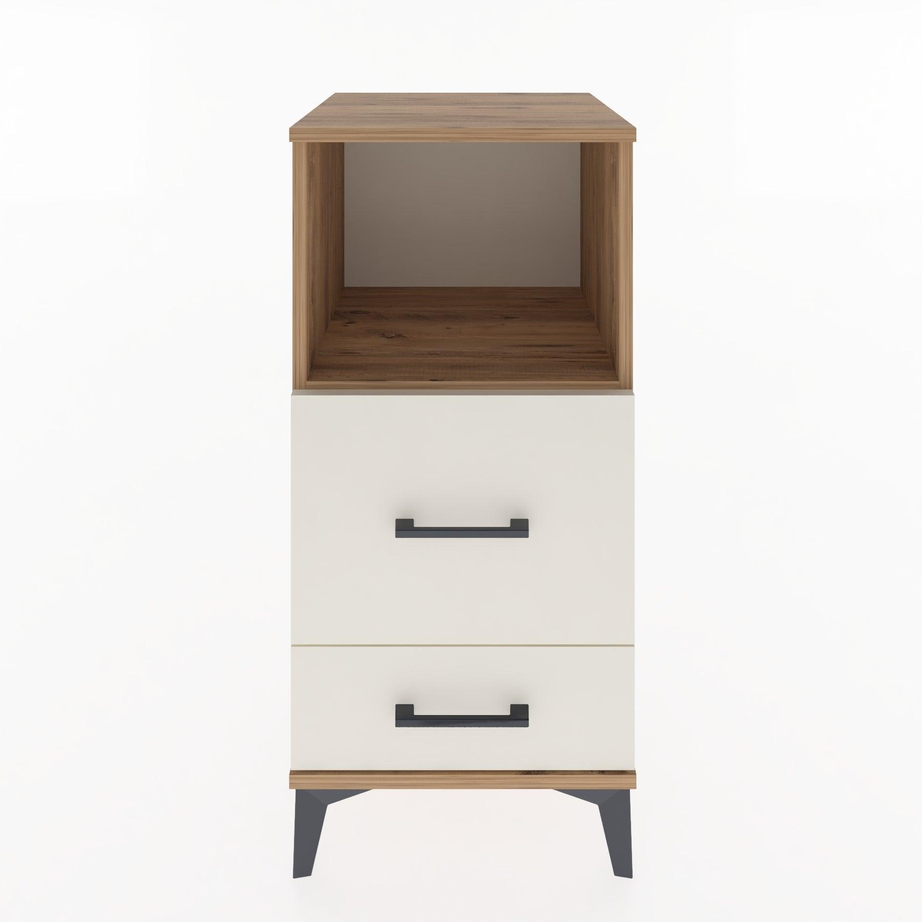Woodntry Modular Nightstand Pine 44x44x84 cm with Drawers and Shelves CR12-3