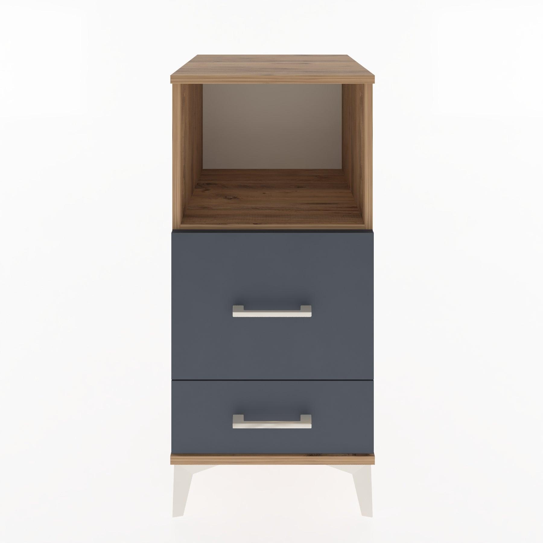 Woodntry Modular Nightstand Pine 44x44x84 cm with Drawers and Shelves CR12-3