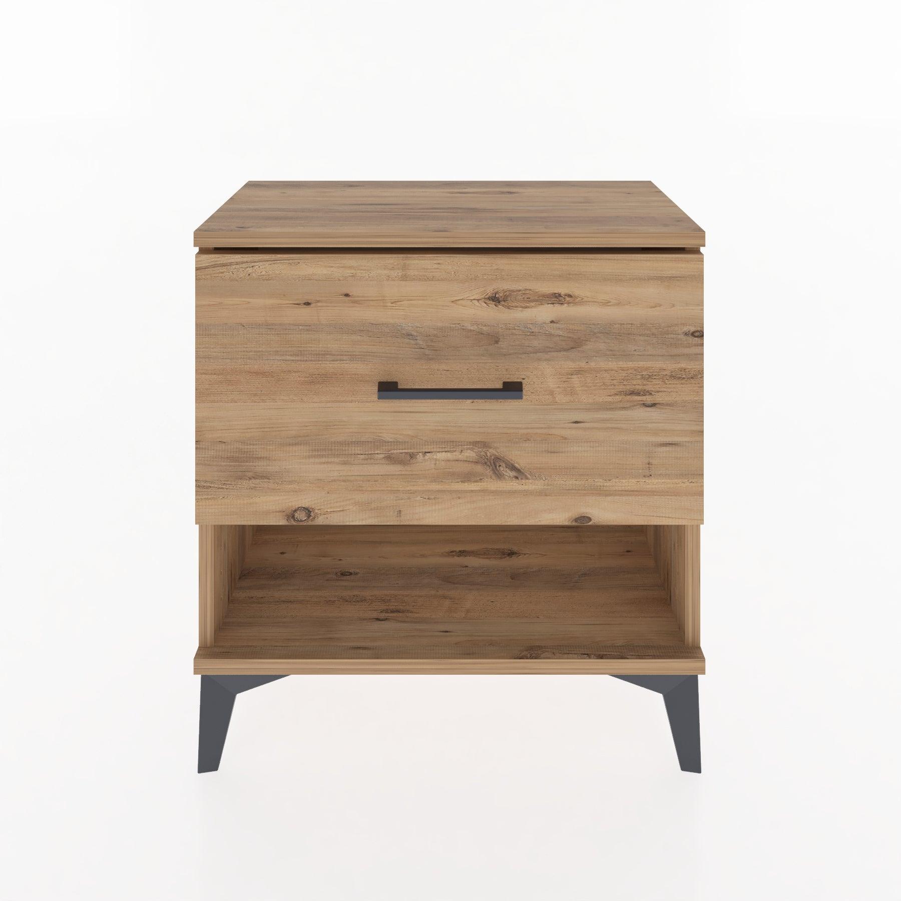Woodntry Modular Nightstand Pine 60x30x52 cm with Drawers and Shelves CR12-3