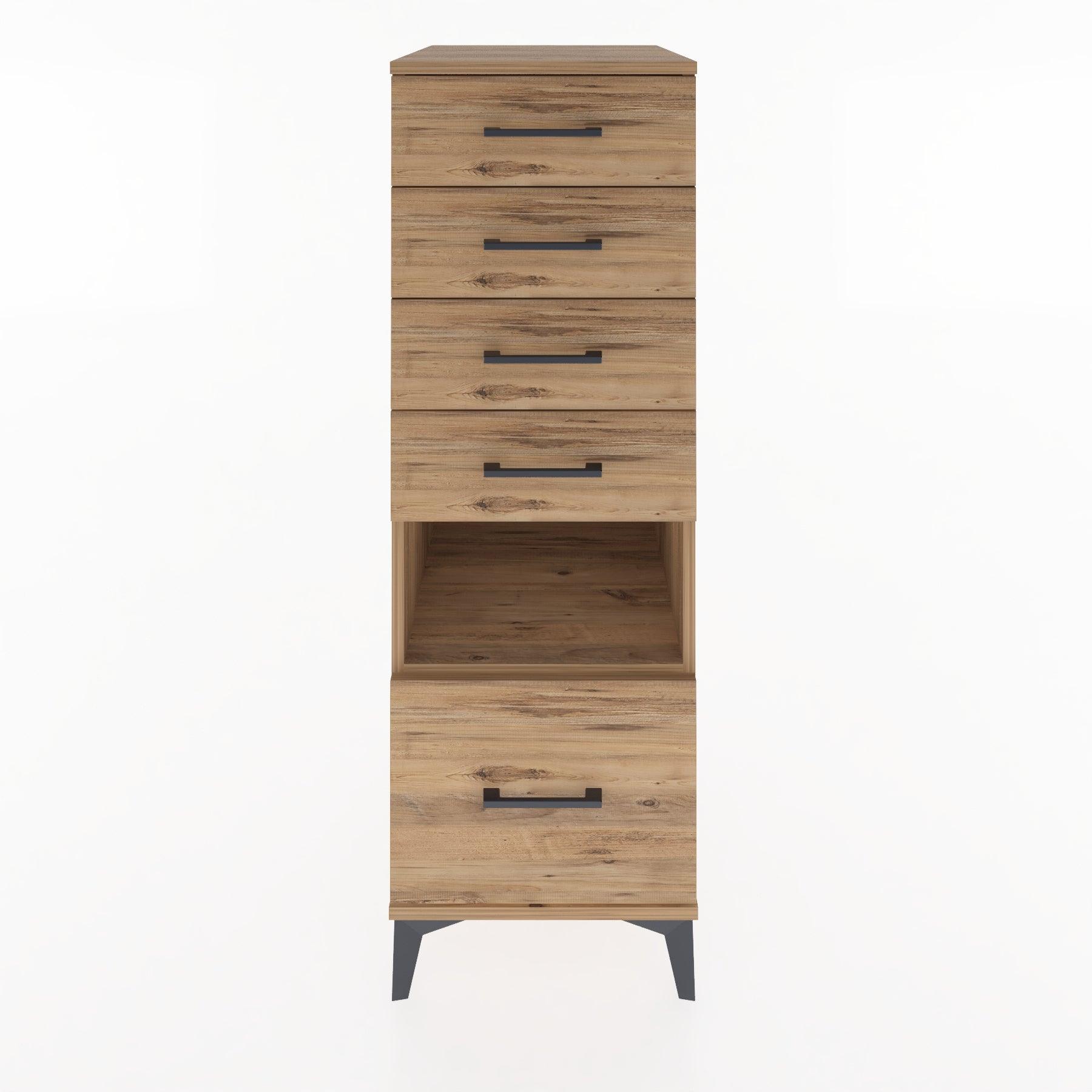 Woodntry Modular Cabinet Pine 44x30x122 cm with Drawers and Shelves CR12-3