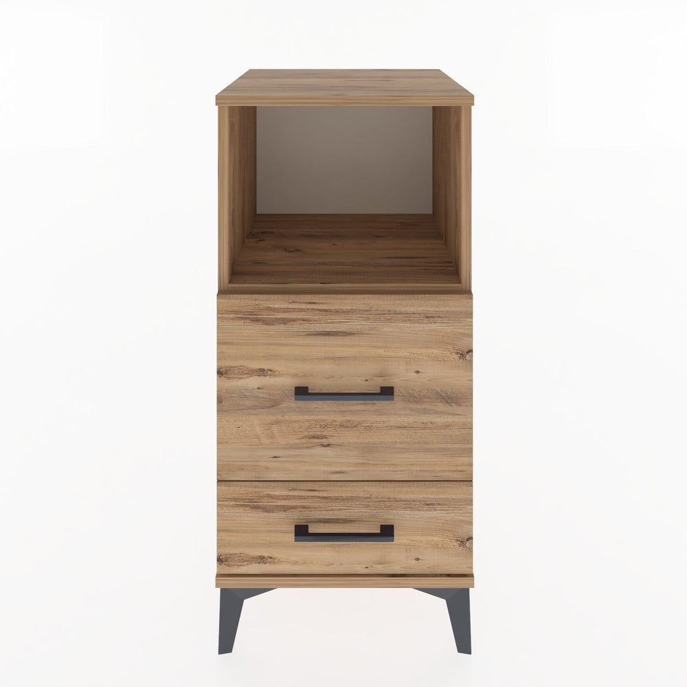 Woodntry Modüler Komodin Çam 44x44x84 cm Çekmeceli ve Raflı CR12-3