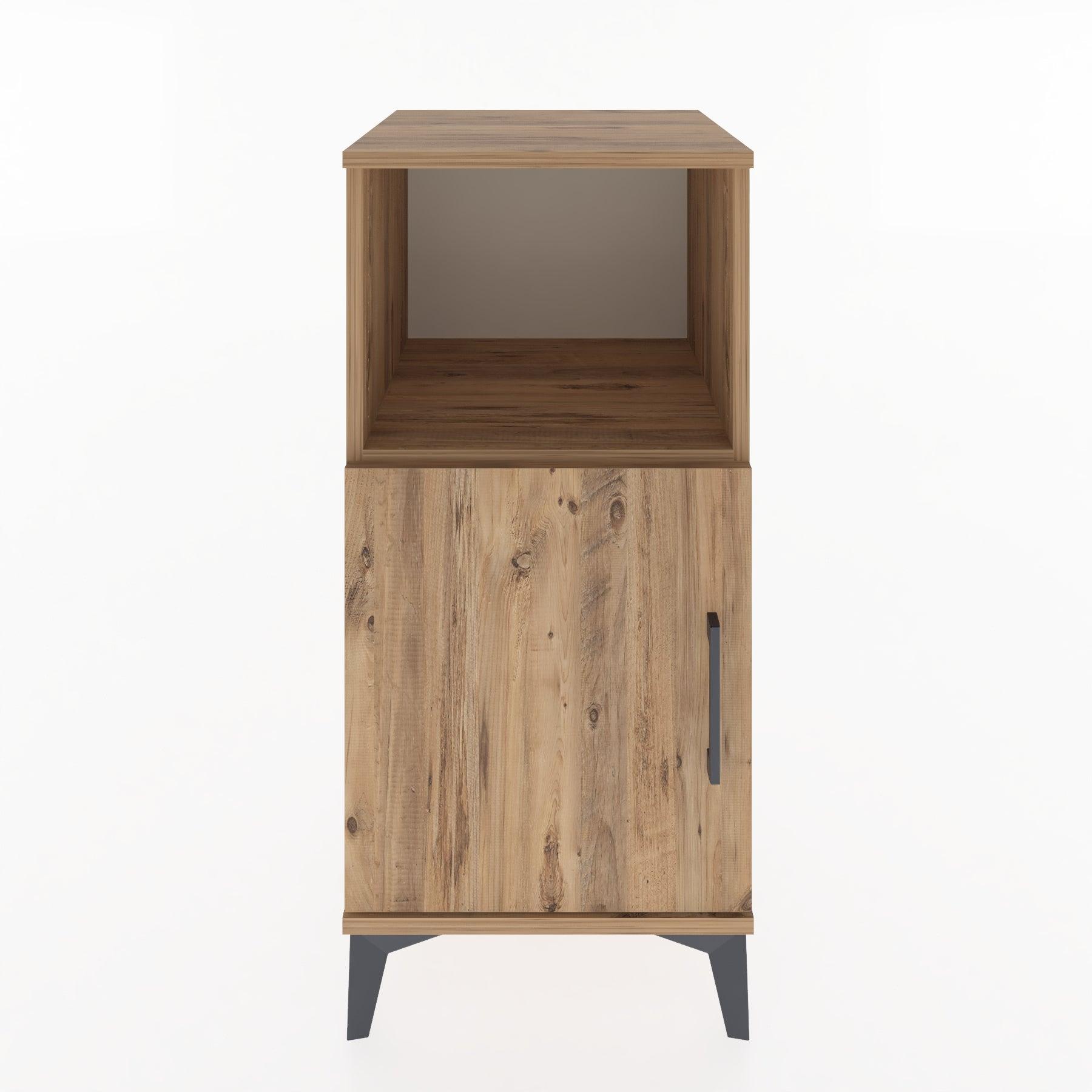Woodntry Modular Nightstand Pine 44x44x84 cm with Cover and Shelf KR34-3
