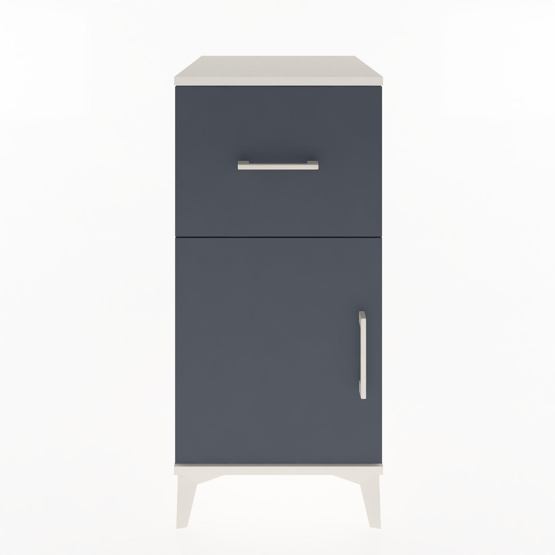 Woodntry Modular Nightstand Moonstone 44x44x84 cm with Cover and Drawer KC35-1