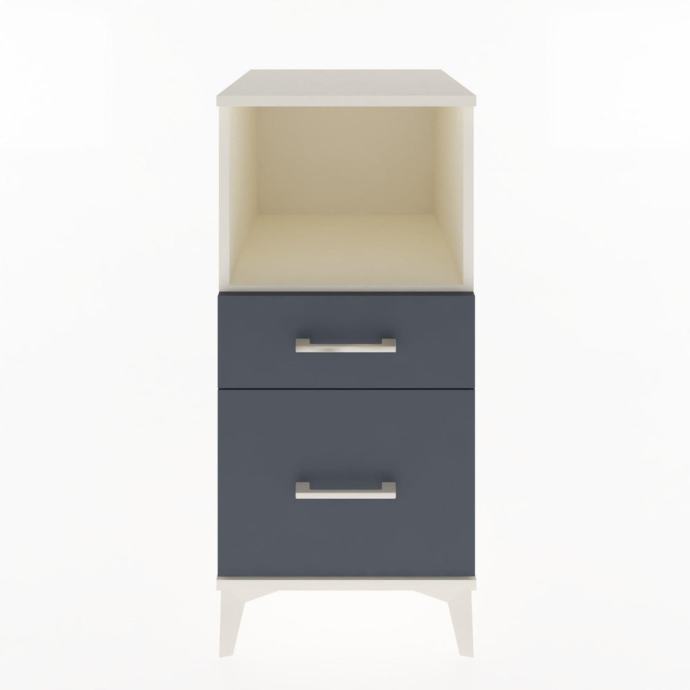 Woodntry Modular Nightstand Moonstone 44x44x84 cm with Drawer and Shelf CR13-1