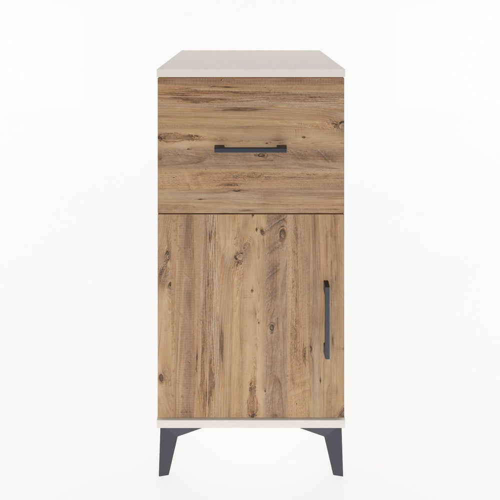 Woodntry Modular Nightstand Moonstone 44x44x84 cm with Cover and Drawer KC35-1