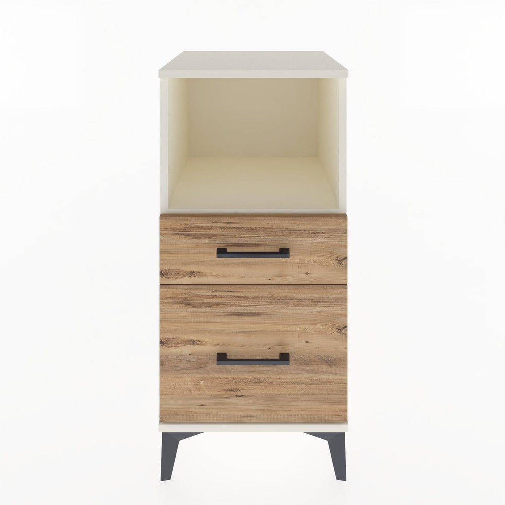 Woodntry Modular Nightstand Moonstone 44x44x84 cm with Drawer and Shelf CR13-1