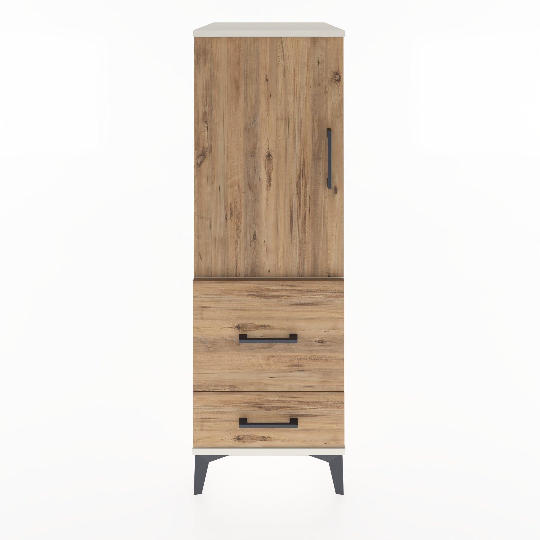Woodntry Modular Cabinet Moonstone 44x30x122 cm with Doors and Drawers KC13-1