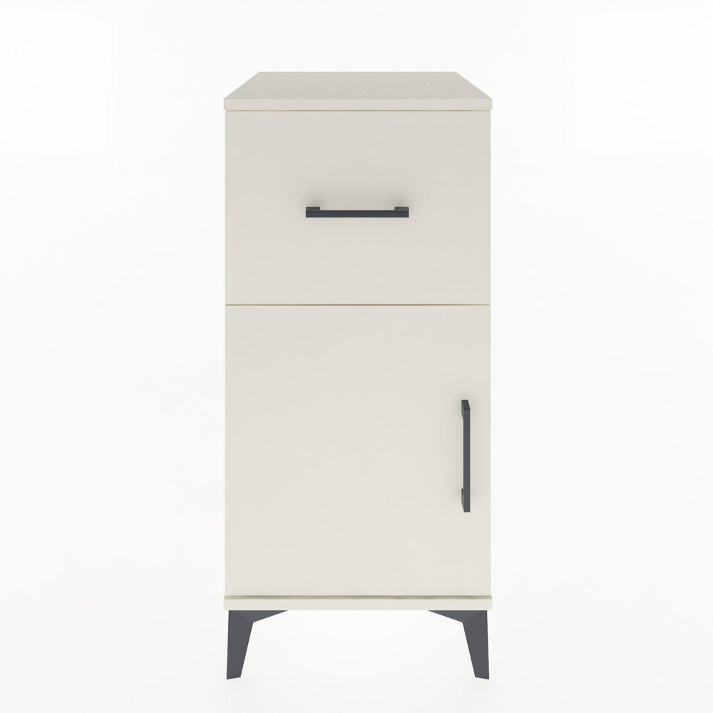 Woodntry Modular Nightstand Moonstone 44x44x84 cm with Cover and Drawer KC35-1