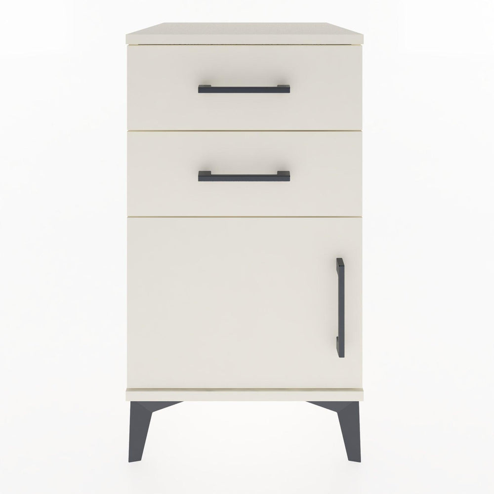 Woodntry Modular Nightstand Moonstone 44x44x68 cm with Cover and Drawer KC13-1