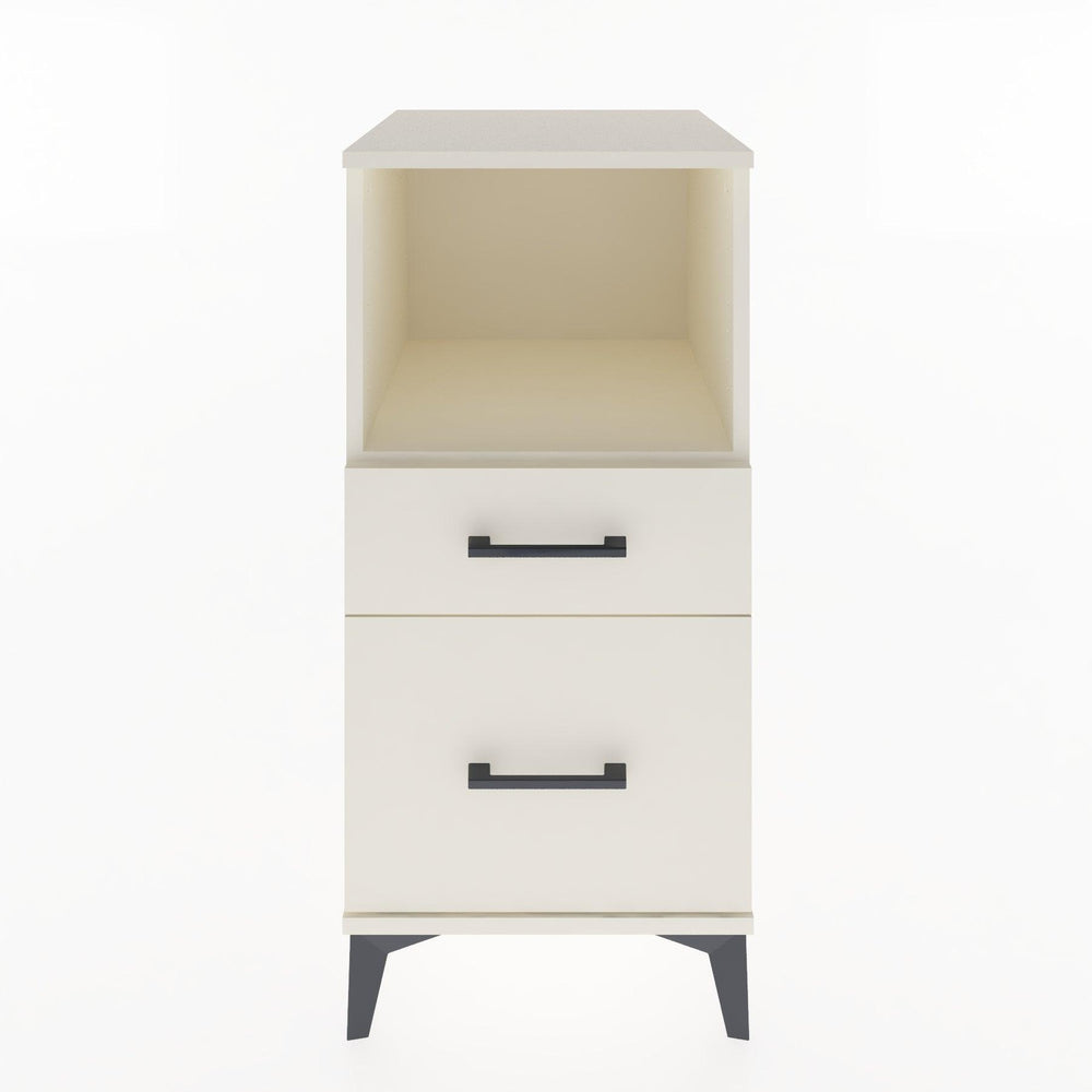 Woodntry Modular Nightstand Moonstone 44x44x84 cm with Drawer and Shelf CR13-1