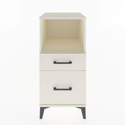 Woodntry Modular Nightstand Moonstone 44x44x84 cm with Drawer and Shelf CR13-1