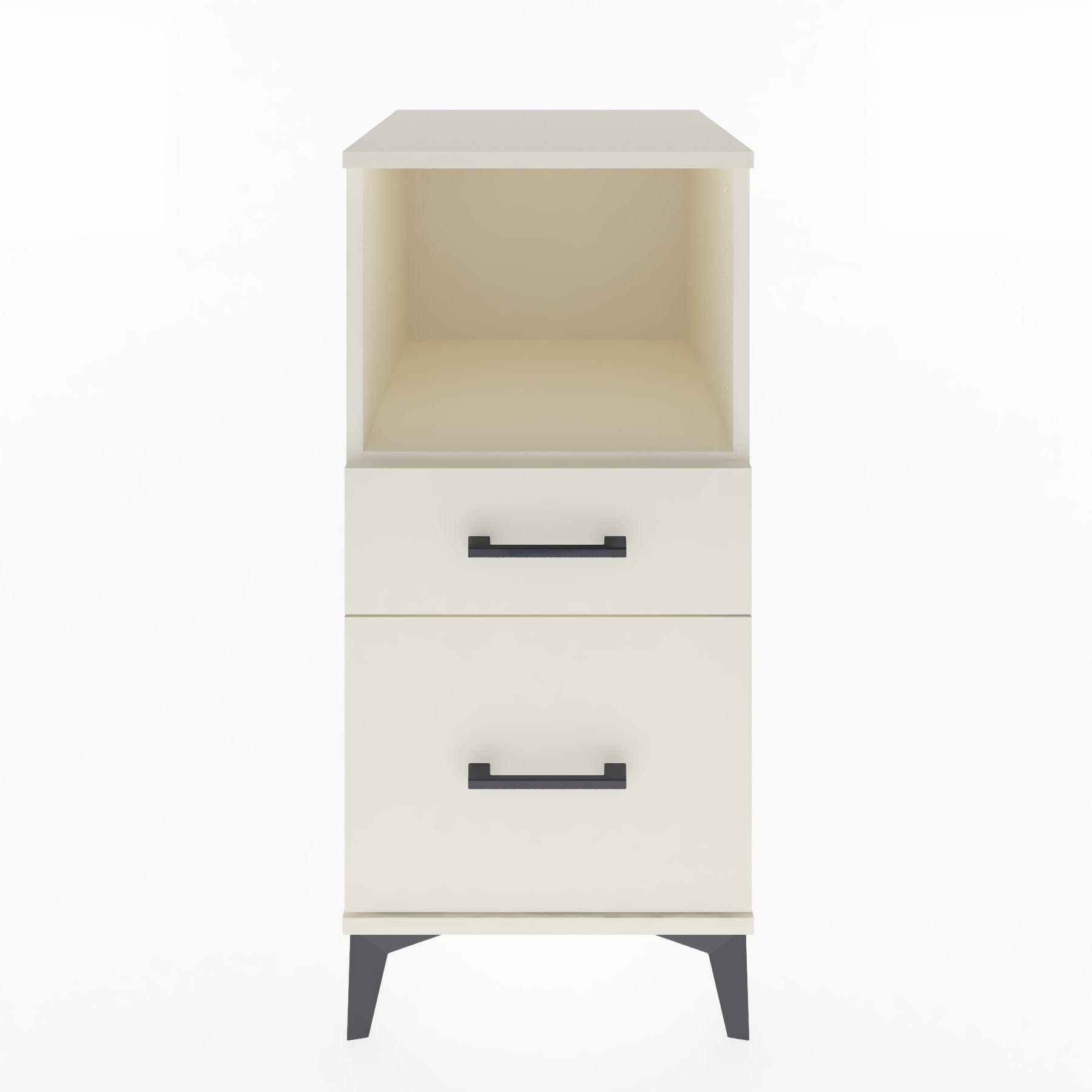 Woodntry Modular Nightstand Moonstone 44x44x84 cm with Drawer and Shelf CR13-1