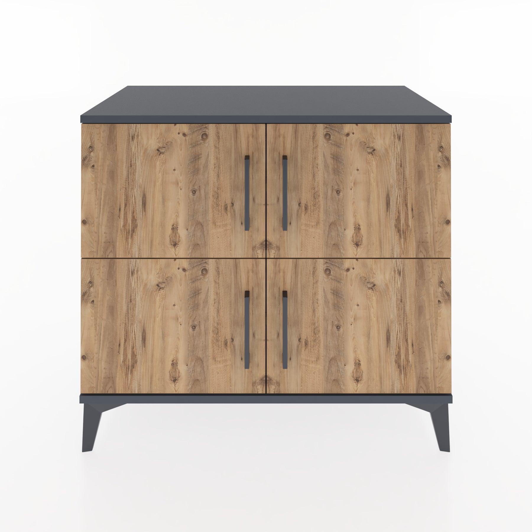 Woodntry Modüler Şifonyer Antrasit 88x44x68 cm Kapaklı K13-2