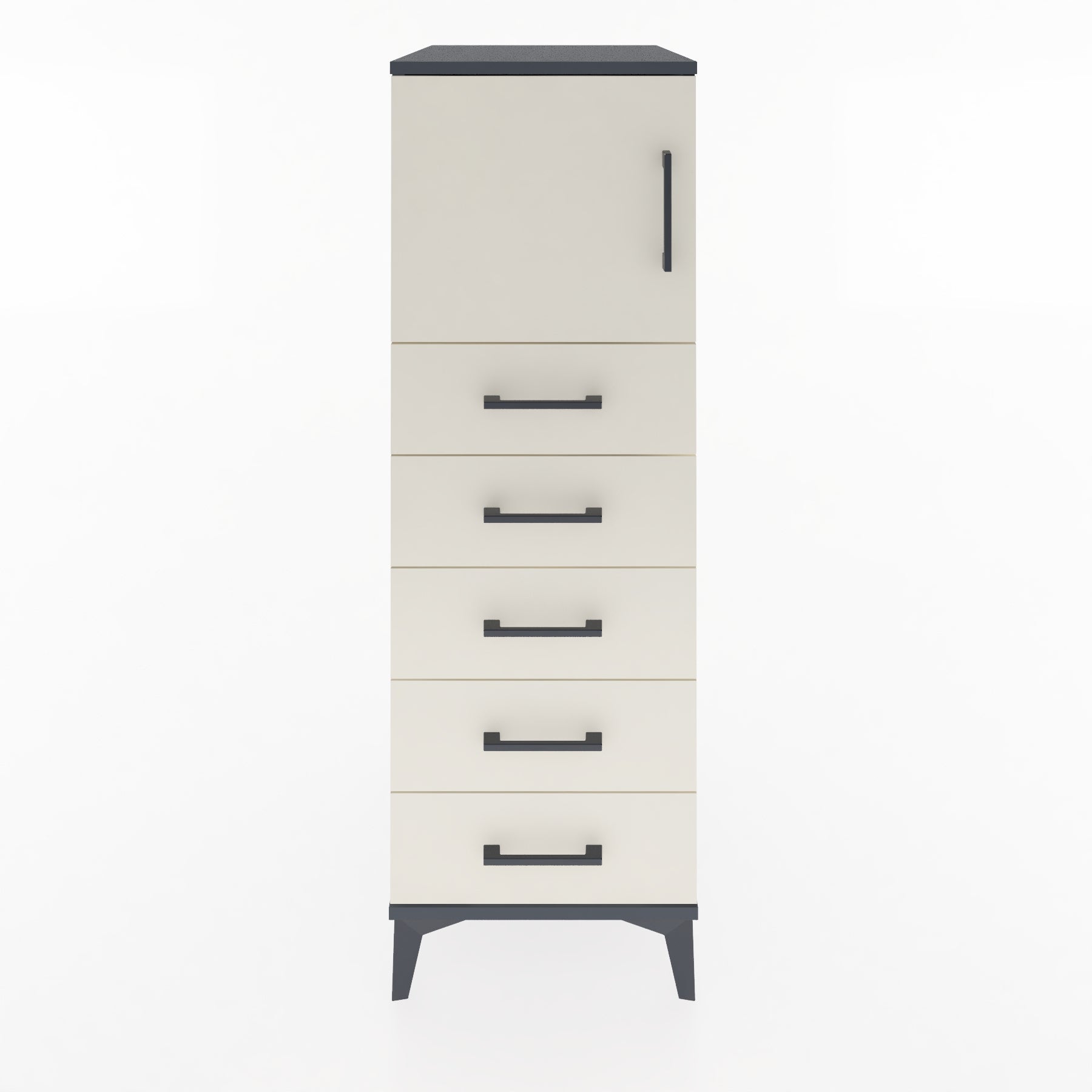 Woodntry Modular Cabinet Anthracite 44x59x122 cm with Doors and Drawers KC63-2