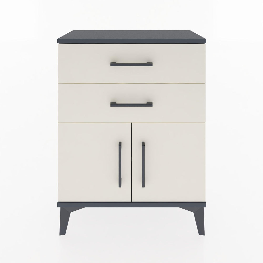 Woodntry Modüler Komodin Antrasit 60x30x68 cm Kapaklı ve Çekmeceli KC13-2