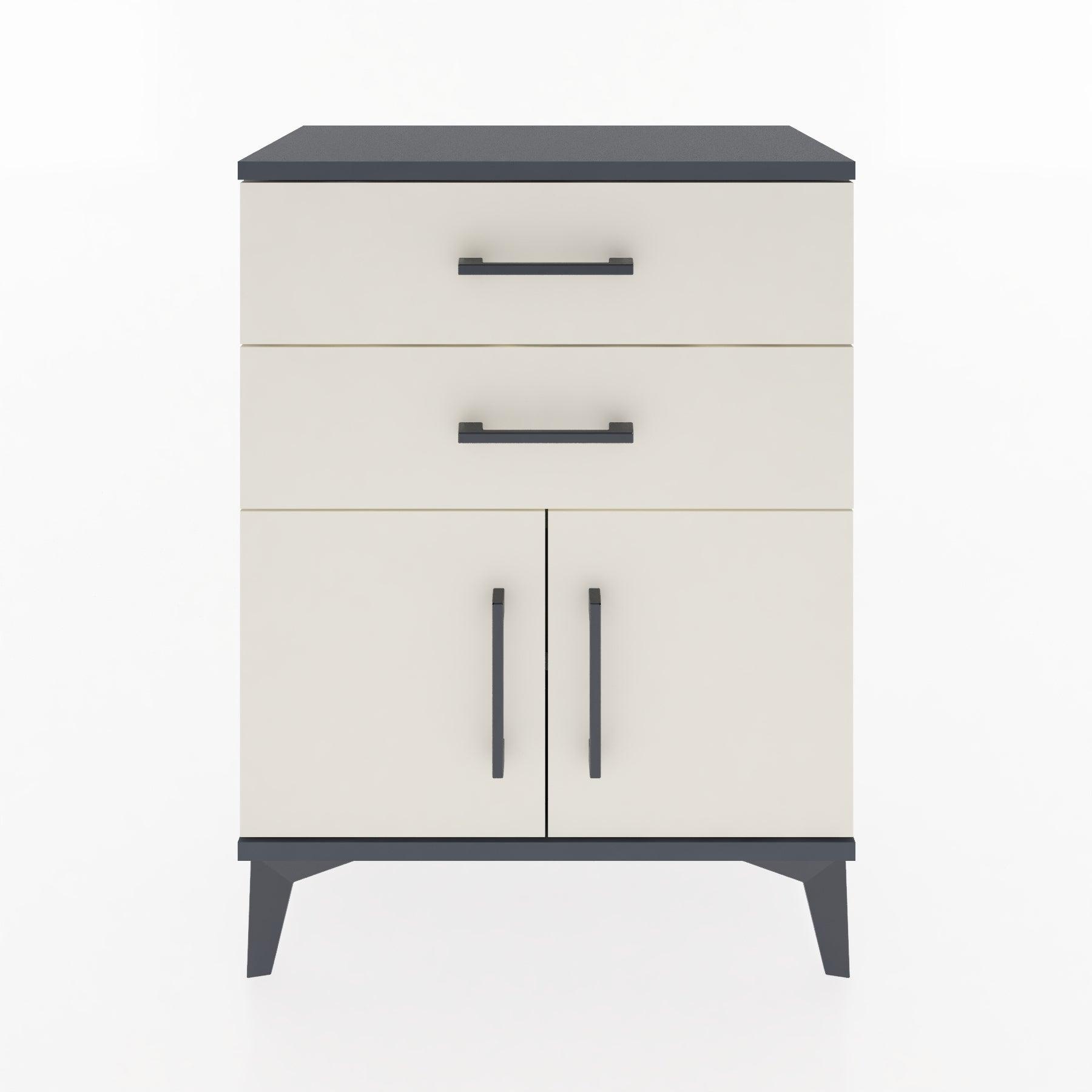 Woodntry Modular Nightstand Anthracite 60x30x68 cm with Cover and Drawer KC13-2
