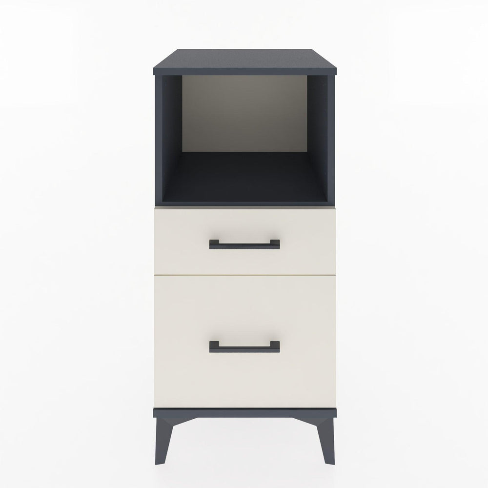 Woodntry Modular Nightstand Anthracite 44x44x84 cm with Drawers and Shelves CR13-2