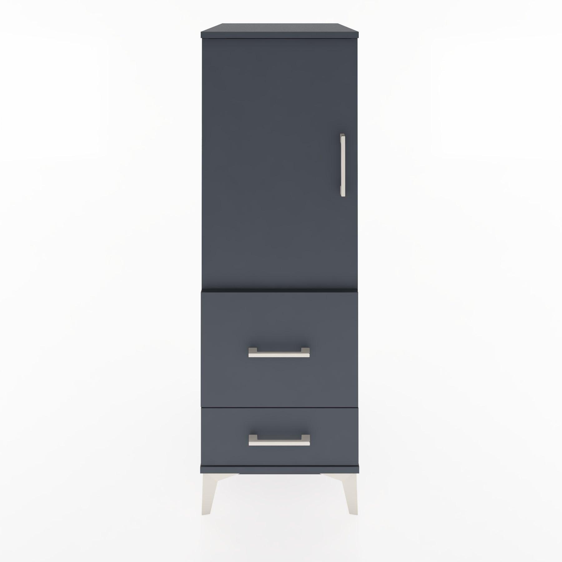 Woodntry Modular Cabinet Anthracite 44x30x122 cm with Doors and Drawers KC13-2