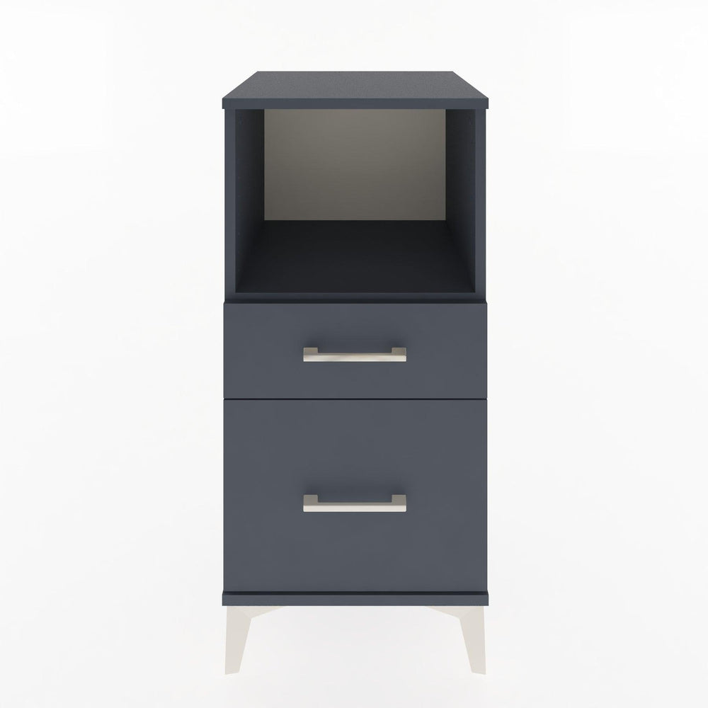 Woodntry Modular Nightstand Anthracite 44x44x84 cm with Drawers and Shelves CR13-2