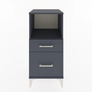 Woodntry Modular Nightstand Anthracite 44x44x84 cm with Drawers and Shelves CR13-2