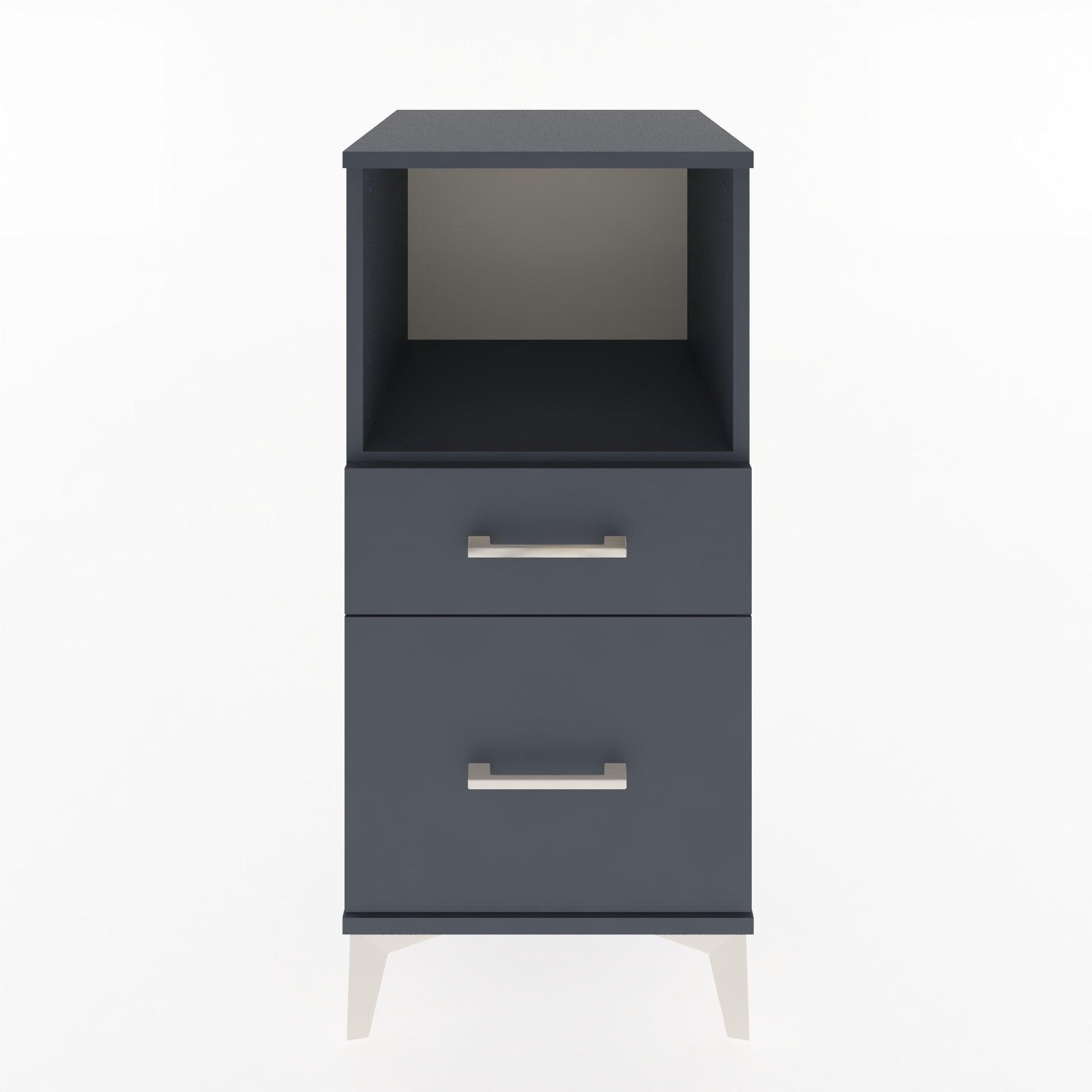 Woodntry Modular Nightstand Anthracite 44x44x84 cm with Drawers and Shelves CR13-2