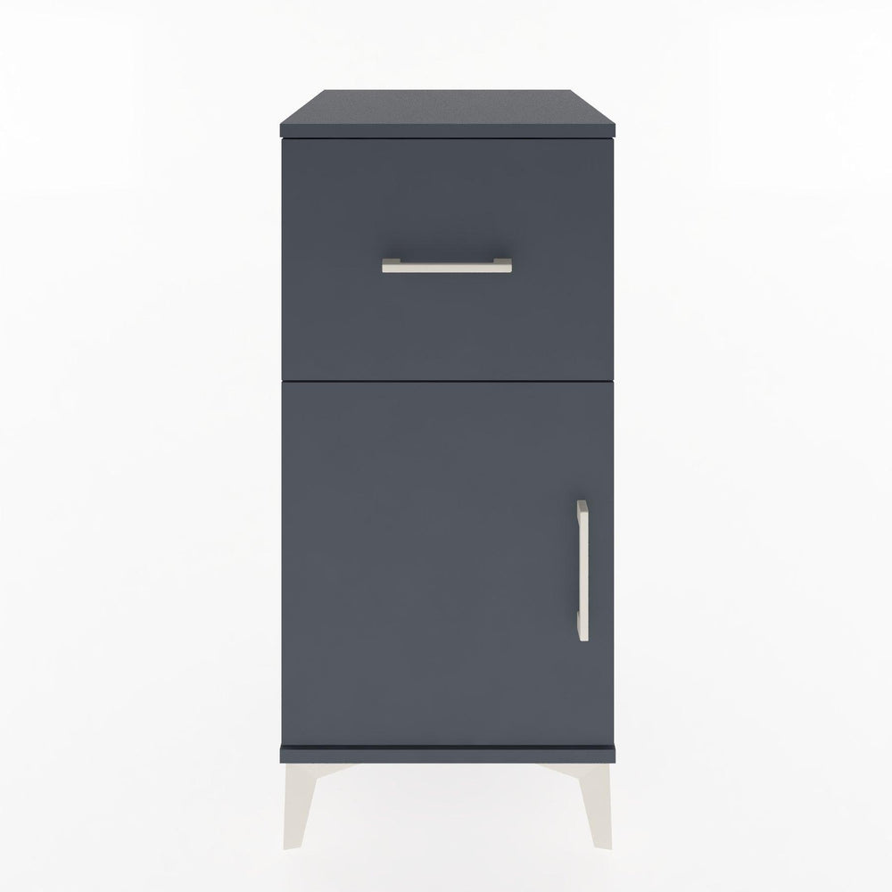 Woodntry Modular Nightstand Anthracite 44x44x84 cm with Cover and Drawer KC35-2