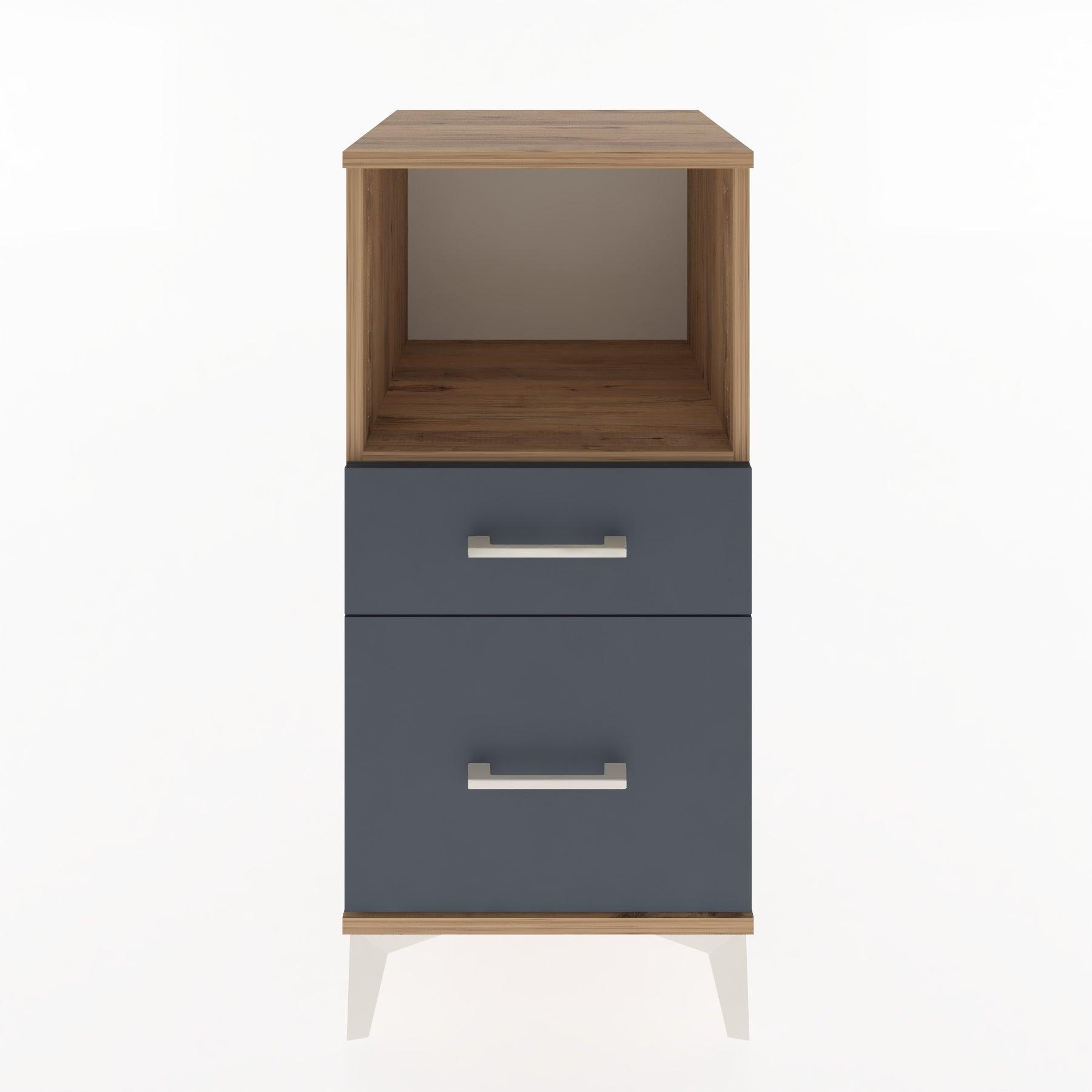 Woodntry Modular Nightstand Pine 44x44x84 cm with Drawers and Shelves CR13-3