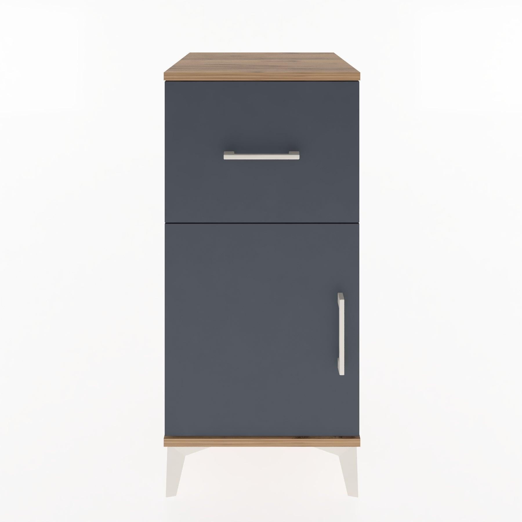 Woodntry Modular Nightstand Pine 44x44x84 cm with Cover and Drawer KC35-3