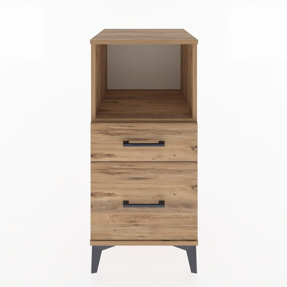 Woodntry Modular Nightstand Pine 44x44x84 cm with Drawers and Shelves CR13-3