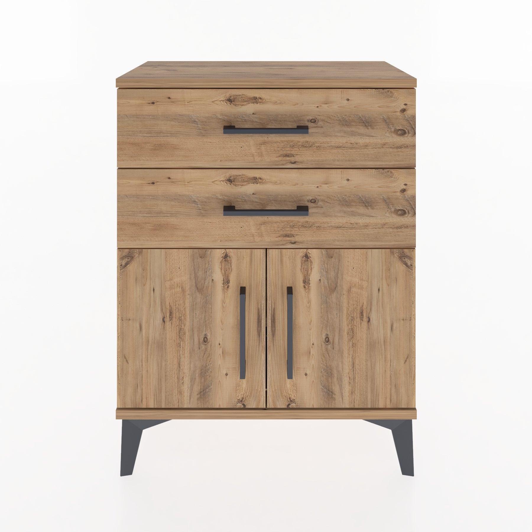 Woodntry Modular Nightstand Pine 60x30x68 cm with Cover and Drawer KC13-3