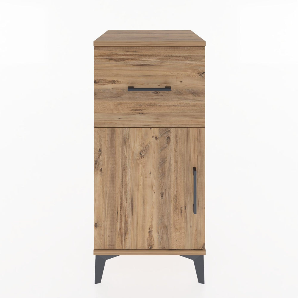 Woodntry Modular Nightstand Pine 44x44x84 cm with Cover and Drawer KC35-3