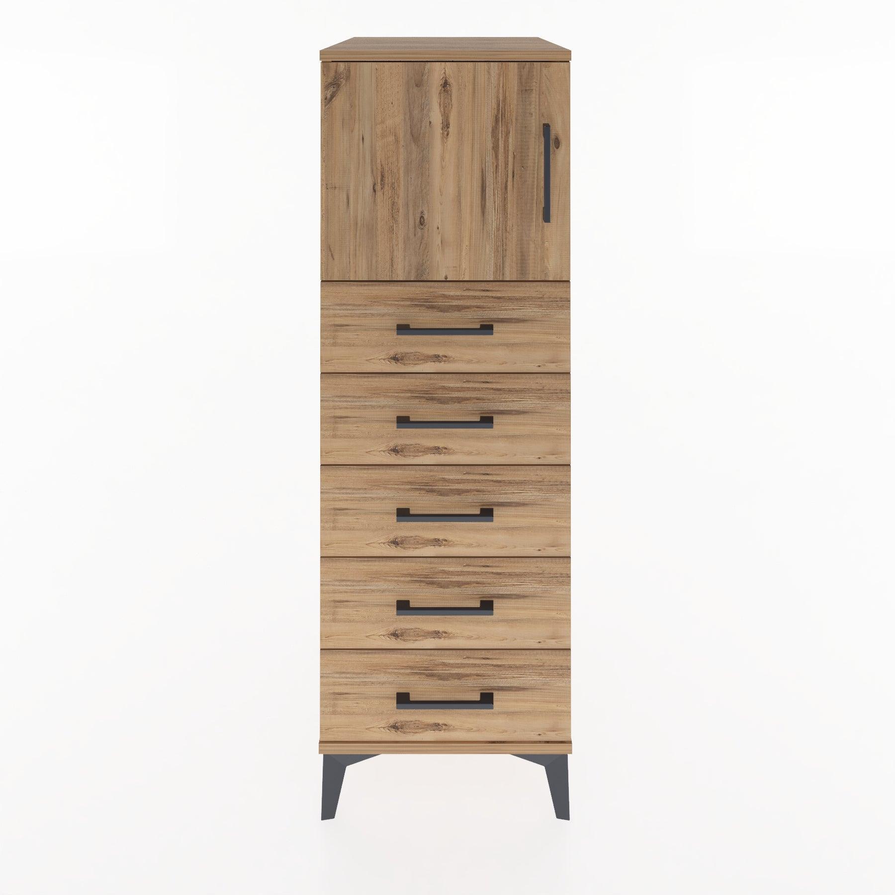 Woodntry Modular Cabinet Pine 44x30x122 cm with Doors and Drawers KC63-3