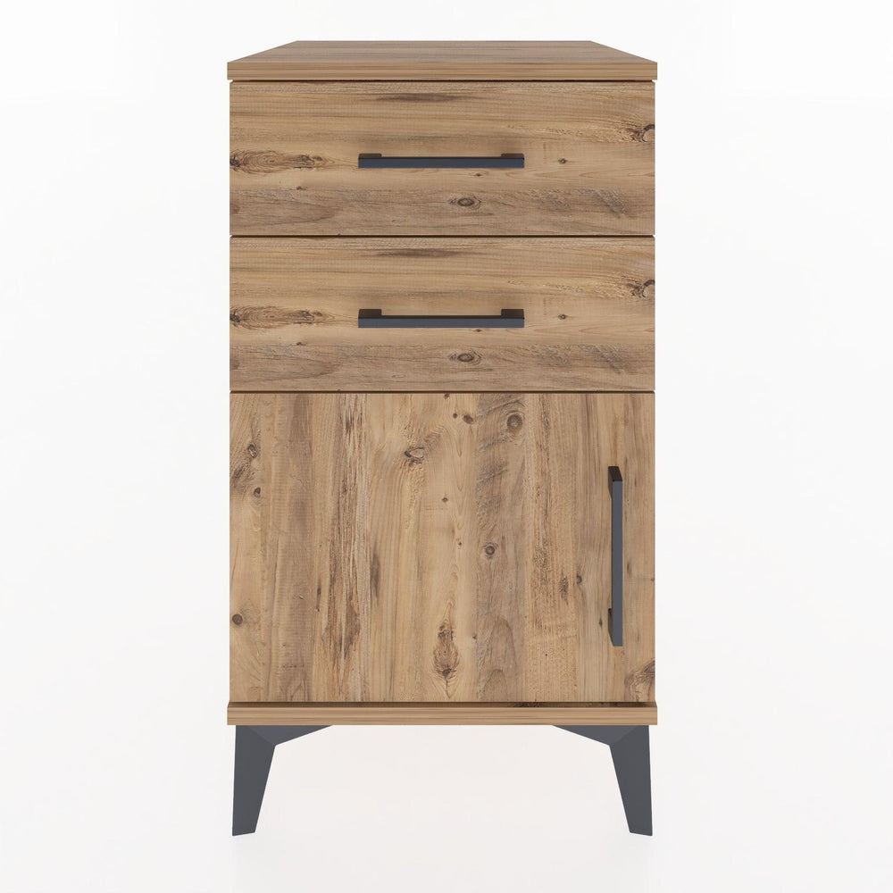 Woodntry Modular Nightstand Pine 44x44x68 cm with Cover and Drawer KC13-3