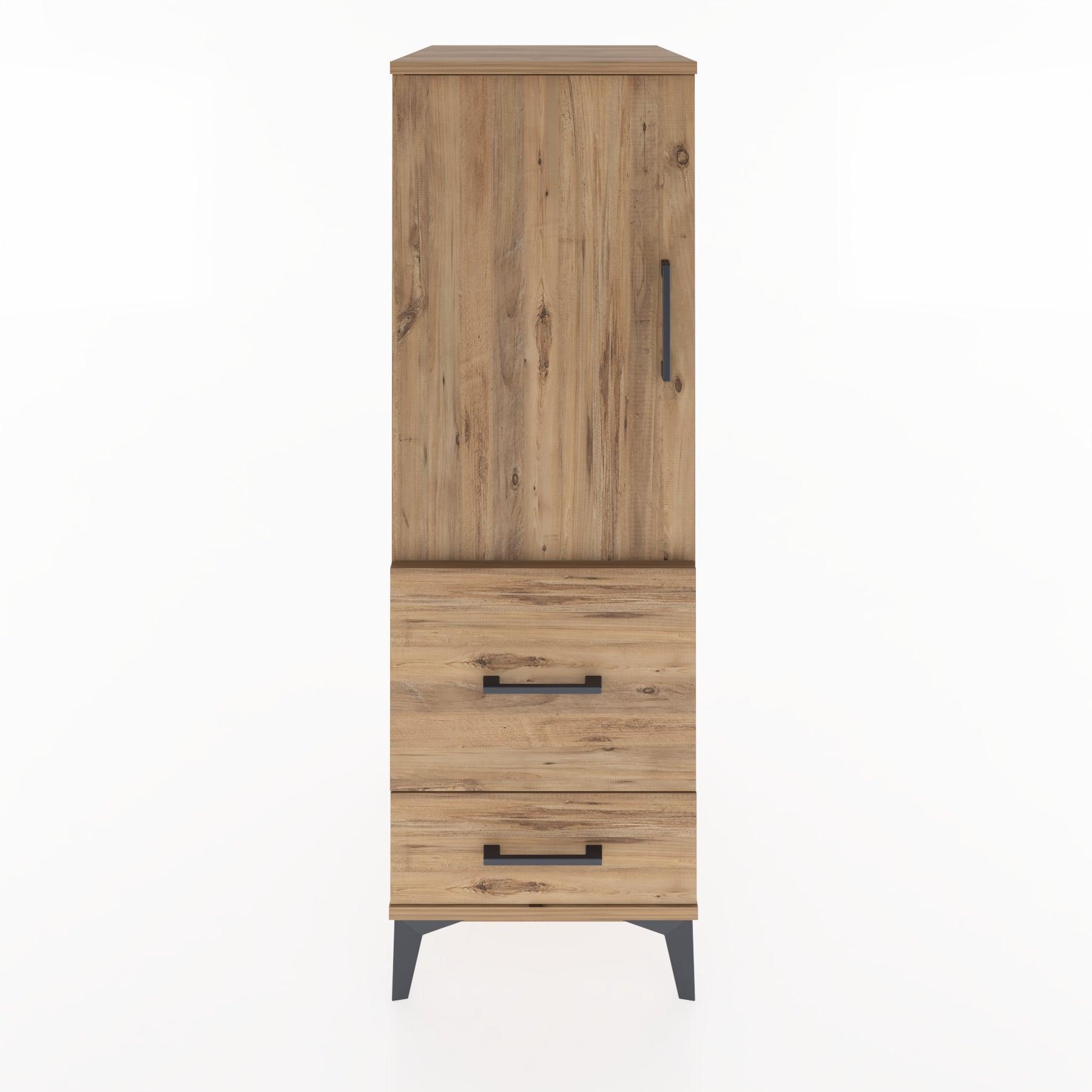 Woodntry Modular Cabinet Pine 44x30x122 cm with Doors and Drawers KC13-3